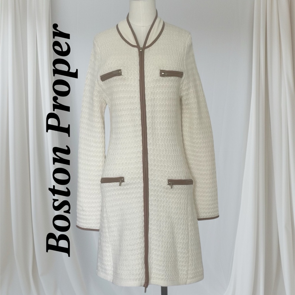 Boston Proper Sweater coat Size L Very RETRO style